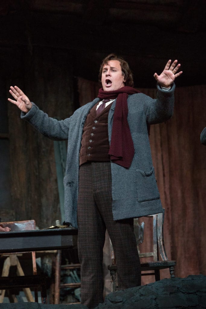 Lucas Meachem as Marcello in La Boheme at the Metropolitan Opera.